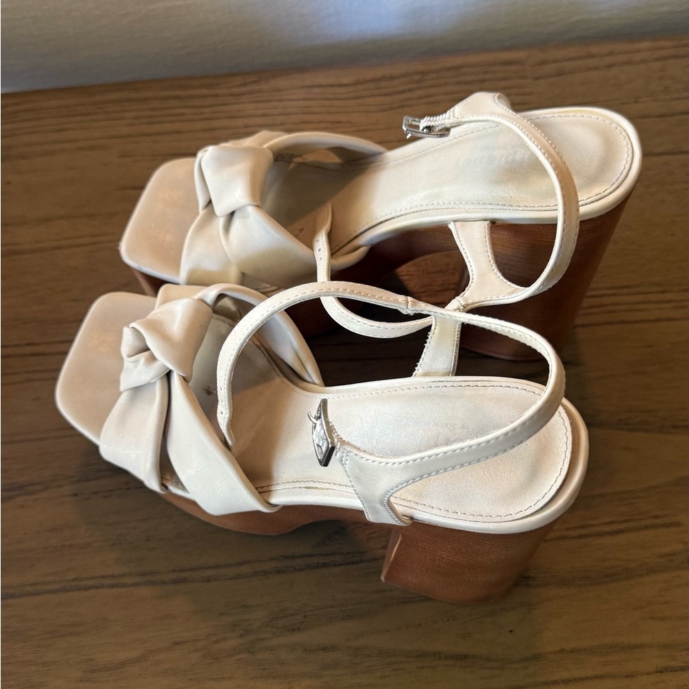 Steve Madden Cream and Brown Platform Sandals